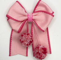 Wool pompon bow